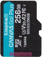 Card de memorie flash Kingston SDCS3/256GB, microSD Class10 A1 UHS-I U1 (V10) + SD adapter