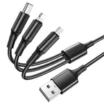 Helmet Cable USB 3 in 1 Kevlar 1m, Black