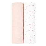 Accesoriu pentru înfășat Kikka Boo 31103010067 Paturica de muselina Swaddle Confetti Pink, 80x80 cm, 2 buc.
