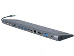 Adapter 9-in-1 Type-C to LAN/VGA/4K HDMI/AUX/USB3.0/SD/Type-C socket, Cablexpert A-CM-COMBO9-01