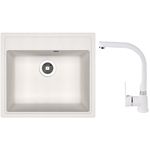 Мойка кухонная со смесителем Dr.Gans Nika 570 + SanDonna F 7103 alb