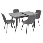 Set masă și scaune Evelin di Costacurta стол DT-432-3R B + 4 стула YTC-080B Dark grey