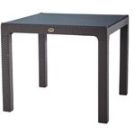 Садовая мебель Hydro S Стол из ротанга со стеклом, 90x90x75, Коричневый