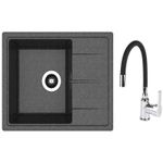 Chiuvetă bucătărie cu bateria Dr.Gans Nica 580 + SanDonna F 9995 negru