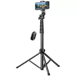 Trepied Ugreen 15609 Phone Tripod Selfie Stick with Bluetooth Remote Control, 170cm, Black