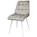 Scaun Deco Capella Catifea Beige HLR7 + White Legs