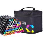 Set de creație Deli DLE70806-60 Set markere permanente, duble, 60 culori