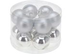 Набор шаров стеклянных 12X40mm, в цилиндре, серебряные
