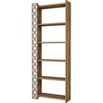 Raft de birou Trendy Oras, Nuc, Alb 64x170x24cm, raft de carti