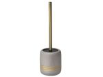 Perie WC cu suport Tendance Golden Stripes, gri, din ceramică