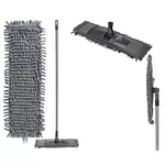 Швабра Бытпласт 57602 Econova, duza microfibra de chenilla 42x15cm, maner 120cm