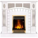 Камин электрический ArtFlame Amsterdam white & Gala gold
