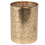 Свеча Holland 27438 Gold Подсвечник металлический Цилиндр резной D7.5x10cm
