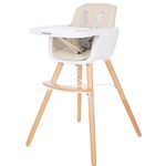 Scaun de masă Kikka Boo 31004010081 Scaun de masa din lemn 2 in 1 Woody Beige