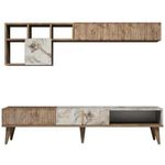 Стенка Trendy Milano Орех, Белый мрамор, 180x40x35 см (GTR000179)