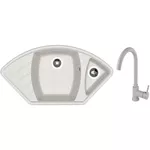 Мойка кухонная со смесителем Dr.Gans Gabi + SanDonna F 7073 gri