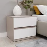 Тумбочка Bayro Harmony 550x500x450 серый камень фасад белый