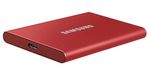 2.0TB (USB3.2/Type-C) Samsung Portable SSD T7 , Red (85x57x8mm, 58g, R/W:1050/1000MB/s)