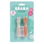 Посуда для кормления Beaba B913579 Set 2 lingurite silicon Terracotta/Velvet Grey