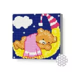 Картина по номерам Art Gallery BJ758 Mozaic cu diamante 20x20cm Ursulet a adormit pe luna