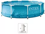 Piscină cu cadru Intex 28208 Beachside Metal Frame 305x76cm, 4485L, cadru metalic