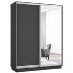 Шкаф Mobildor-Lux Раздвижные двери Fox из зеркала и ДСП (160x60x230 см, высота) Антрацит