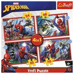 Головоломка Trefl 34384 Puzzles - 4in1 - The heroic Spider-Man / Disney Marvel Spiderman