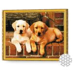 Tablou pe numere Art Gallery GA75109 Mozaic cu diamante 40x50cm Frati aurii