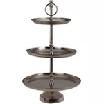 Tavă de bucătărie H&S 52462 Suport de servire 3 nivele D30cm H50cm, metal, argintiu