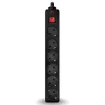 Surge Protector   6 Sockets,  1.8m,  Sven Optima, BLACK, Retail color box, flame-retardant