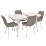 Set masă și scaune Evelin di Costacurta стол DT-431-1R Wh + 4 стула YTC-080Wh Grey
