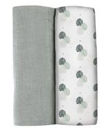 Set pelincute din muslin Beaba Mirage Grey/Jungle (2 buc) 120x120 cm