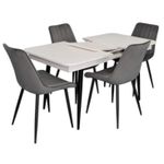 Set masă și scaune Evelin di Costacurta стол DT-431-1R B + 4 стула YTC-055B Dark grey