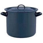 Cratiță Metalac 54159 emailată 24cm, 9l, capac din metal, albastru inchis