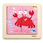 Mini-puzzle din lemn “Crab”  VIGA