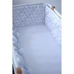 Protecție laterală pentru pătuț Veres 154.01.05 Бампер из 3 частей Звёздочка Серо-Белый