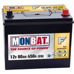 Автомобильный аккумулятор Monbat 6ST-60 Start F JIS (Polaritate negativa) 450 A (230*170*220 mm)
