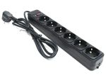 Surge Protector   6 Sockets,  3.0m, Ultra Power, black, UP6-B-10PPB