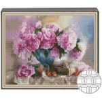 Картина по номерам Art Gallery QB204471 Mozaic cu diamante patrate 40x50cm Bujori roz