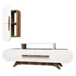 Comodă TV Trendy Trandafir S, Nuc, Alb 145x49x36cm