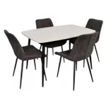 Комплект стол и стулья Evelin di Costacurta стол DT-532R B + 4 стула YTC-055B UF885-15 (Dark grey)