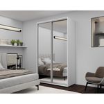 Dulap Nex Home Dulap cu uși glisante, 140x60x220cm, Oglinda, Alb