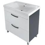 Dulap pentru lavoar Mashtab 11719 Agat cu 2 sertare 70cm Alb-Antracit