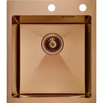 Chiuvetă bucătărie Fabiano 43x50cm Bronze+baterie+dozator