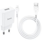 Зарядное устройство сетевое Hoco HCOWCLCN9ESWH USB to Lightning N9 2.1A Especial, White