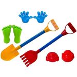 Jucărie Promstore 37999 Набор игрушек для песка лопата грабли пасочки 8ед 51cm