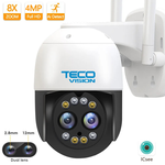 TECO VISION 4 Megapixeli lentile duble unghi de vedere 360° audio + microfon 128 GB WIFI PTZ Dome