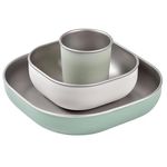 Посуда для кормления Beaba B913583 Set de masa din otel inoxidabil 4 piese Sage Green
