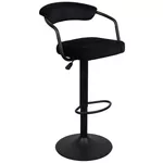 Scaun de bar Deco SB-31 Catifea Black+Black Leg