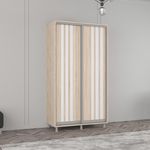 Dulap Mobildor-Lux Aron cu uși glisante сu lamele (130x60x200H cm) Sonoma